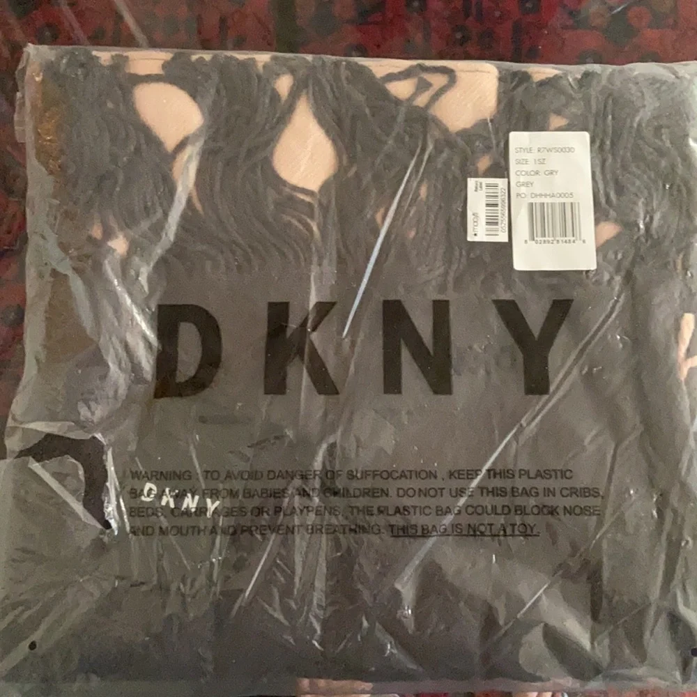DKNY Oversized Scarf Wrap Pink Gray Double Panel Pashmina NWT